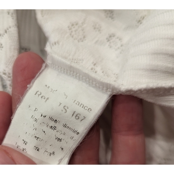 Stripe by Rayure Paris White Textured 3/4 Length Sleeves Size XS - Picture 5 of 5